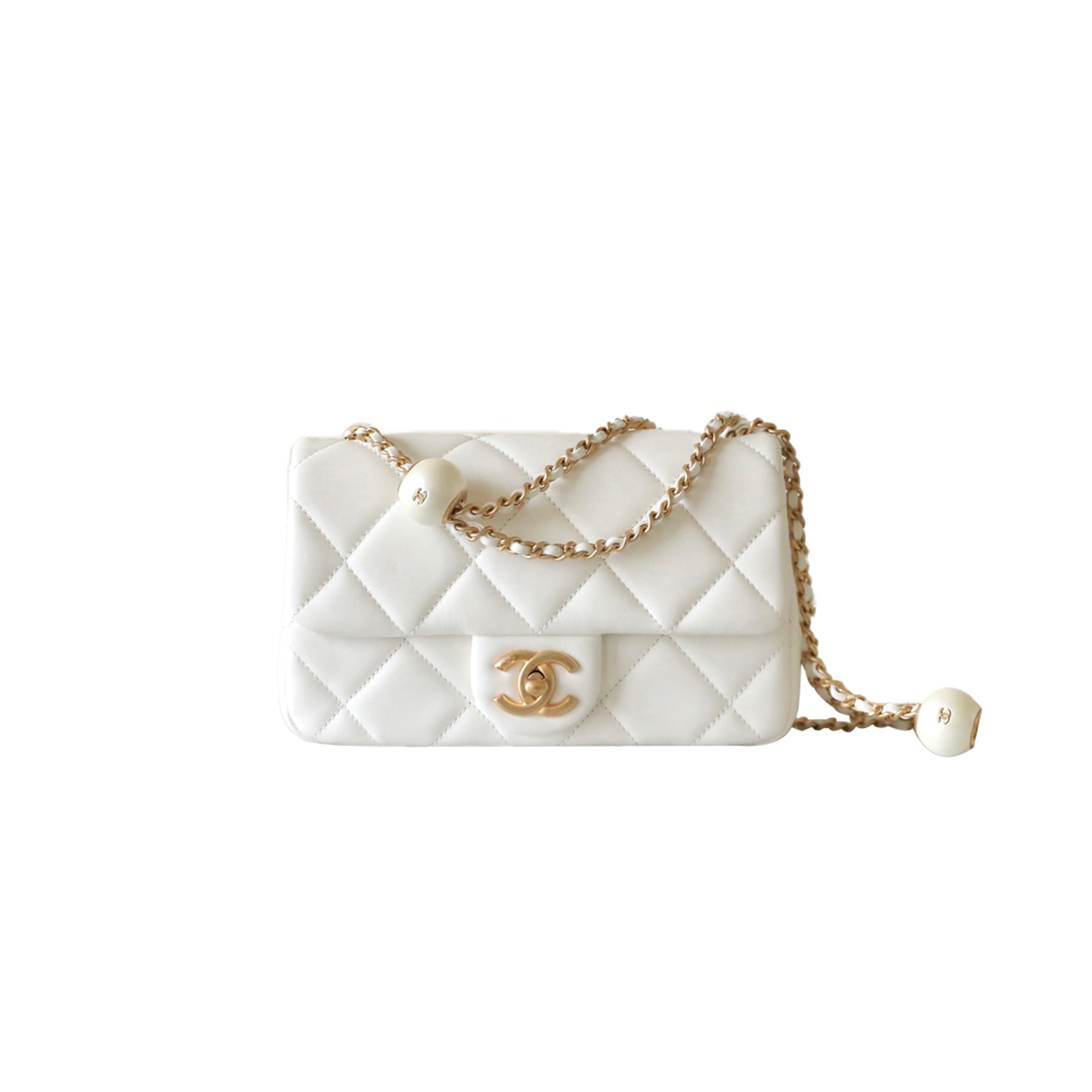 Ch*el master double pearl flap bag (20.5*13*6.5cm)